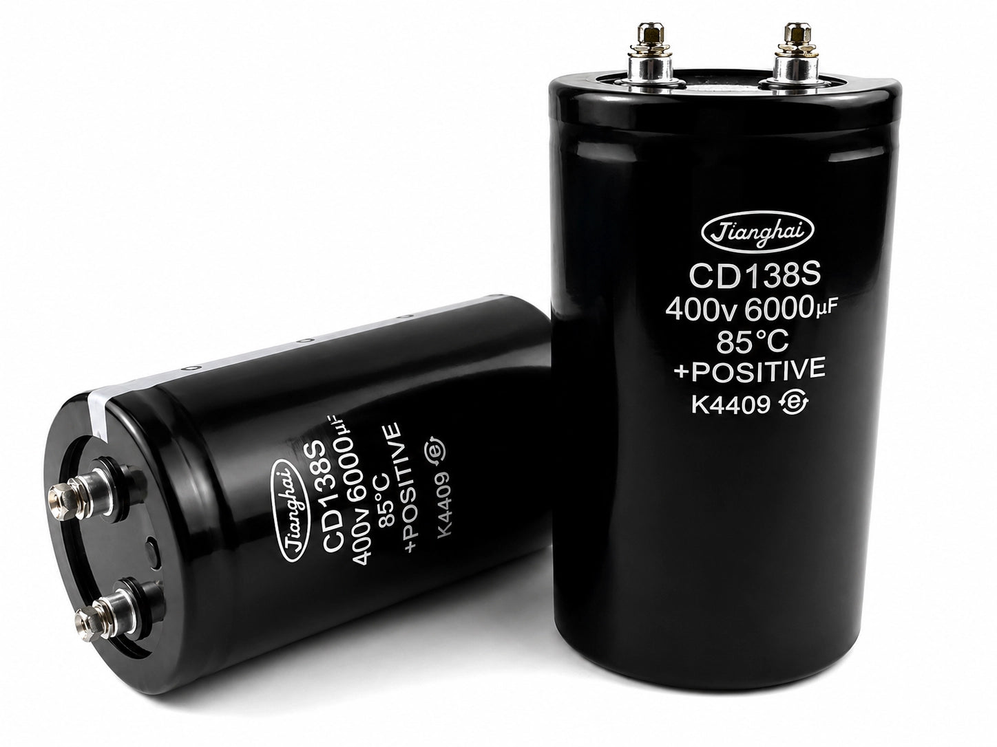 JiangHai CD138 Aluminum Electrolytic Capacitor - 450 VDC 6000 uF - Front View