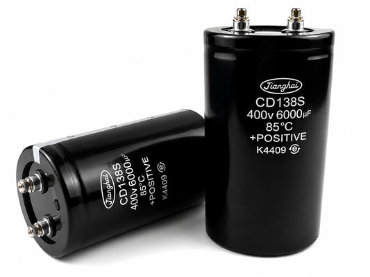 JiangHai CD138 Aluminum Electrolytic Capacitor - 450 VDC 6000 uF - Front View