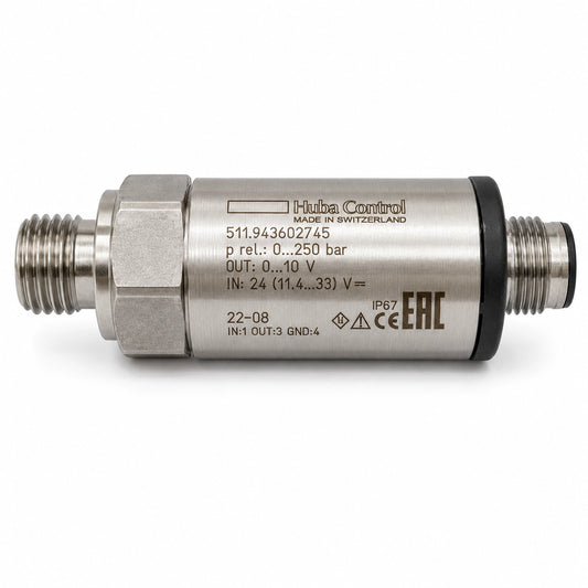 Huba Control 511.943602745 Pressure Transmitter - 0-250 bar - Label Close-up