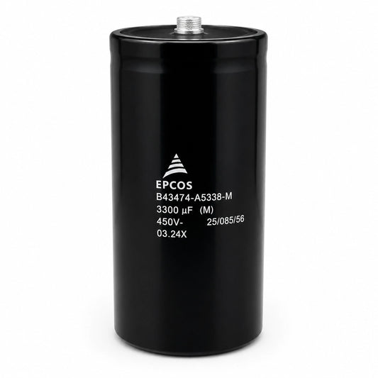 EPCOS B43474-A5338-M Aluminum Electrolytic Capacitor - 3300 µF 450 VDC - Front View
