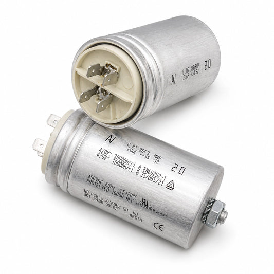 ARCOTRONICS C.87.8BF3 MKP Capacitor - 20uF ±5% - Front View