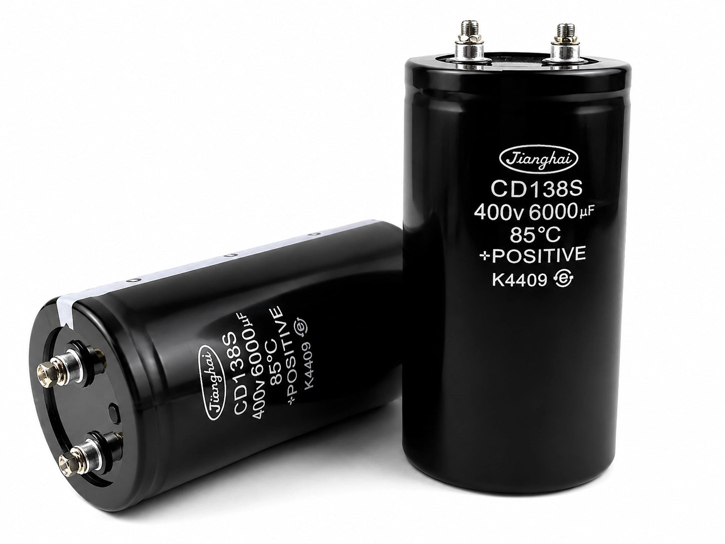JiangHai CD138 Aluminum Electrolytic Capacitor - 400 VDC 6000 uF - Front View