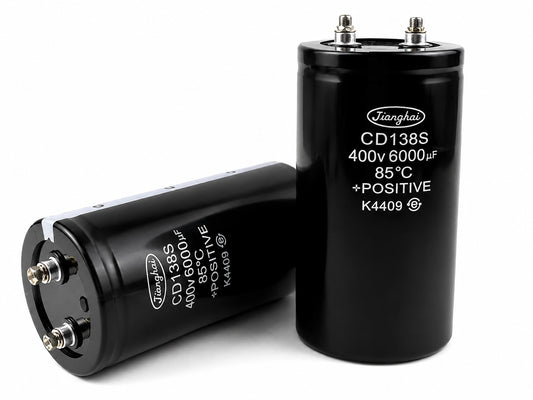 JiangHai CD138 Aluminum Electrolytic Capacitor - 400 VDC 6000 uF - Front View