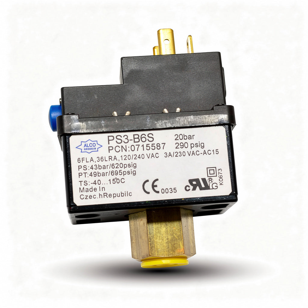 Emerson ALCO PS3-B6S High Pressure Switch, 20 Bar Fixed, PCN 0715587