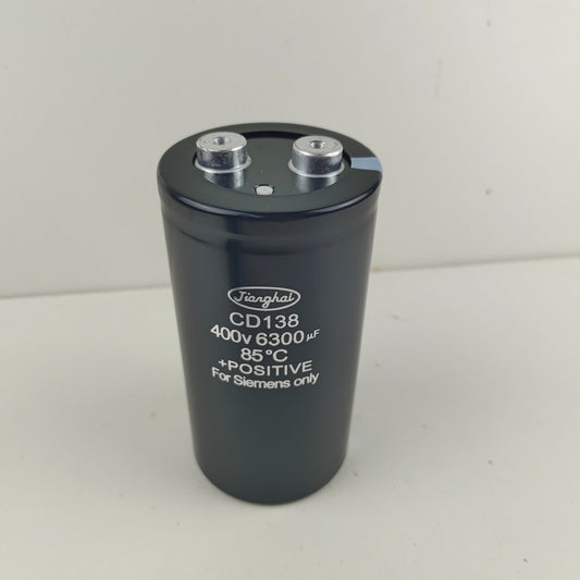 JiangHai CD138 Aluminum Electrolytic Capacitor - 400 VDC 6300 uF - Front View