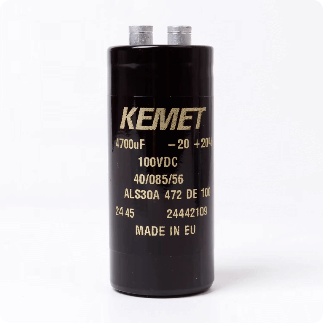 KEMET ALS30A472DE100 Aluminum Electrolytic Capacitor - 4700µF 100V - Front View