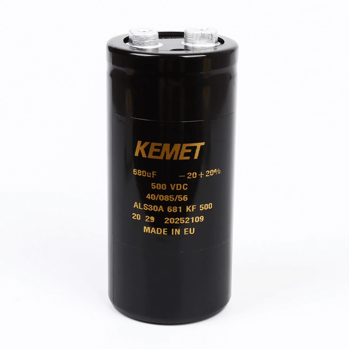 KEMET ALS30A681KF500 Aluminum Electrolytic Capacitor - 680uF 500V - Perspective View
