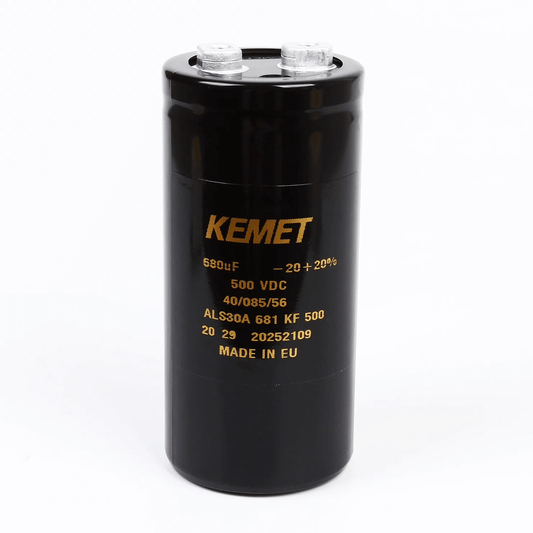 KEMET ALS30A681KF500 Aluminum Electrolytic Capacitor - 680uF 500V - Perspective View