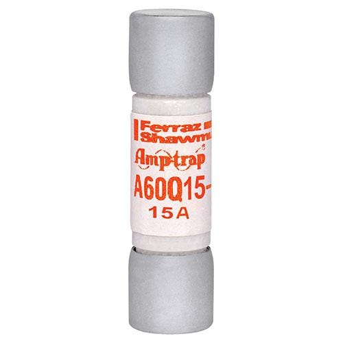 Mersen A60Q15-2 10pcs Mersen 15A Fast-Acting Glass Tube Fuse - 600V (A60Q15-2)
