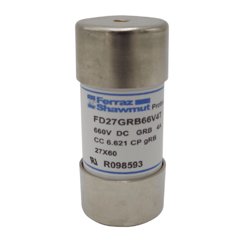 Mersen FD27GRB66V4T DC Ferrule Fuse - 4A 660V DC - Front View