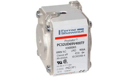 Mersen PC32UD69V400TF High-Speed Fuse - 400A 690V - Front View