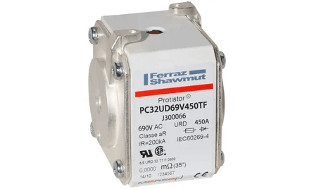 Mersen PC32UD69V450TF High-Speed Fuse - 450A 690V - Front View