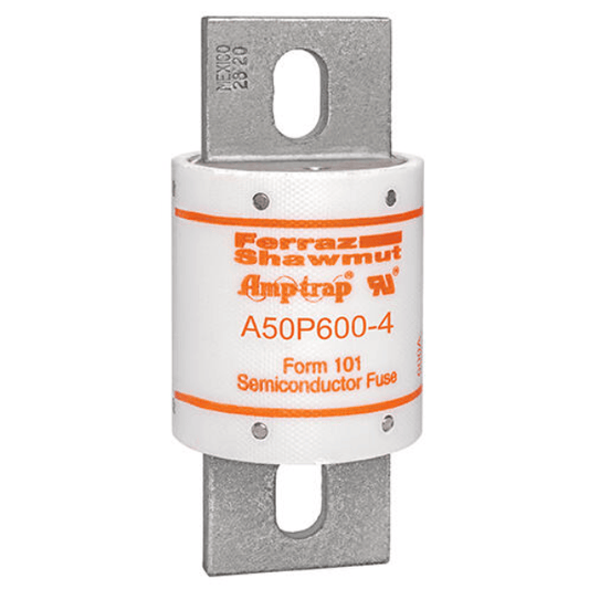 Mersen Industrial Fuses Mersen Amp‑Trap® A50P A50P600-4 High‑Speed Blade Fuse, 600A 500VAC / 450VDC — Pack of 5