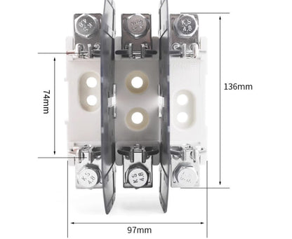 MRO Fuse Base miro RT16‑00 / NT00 / RT36‑00 3‑Pole Fuse Base Assembly, 3‑Piece Set — Industrial 3P Fuse Holder / Fuse Base (Pack of 3)