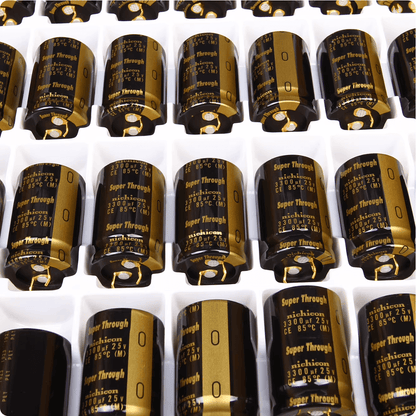 Nichicon Aluminum Electrolytic Capacitors Nichicon LKG1J103MESCAK Gold Tune Audio Grade Capacitor, 10000uF 63V, Snap-In, 35x50mm - Pack of 5