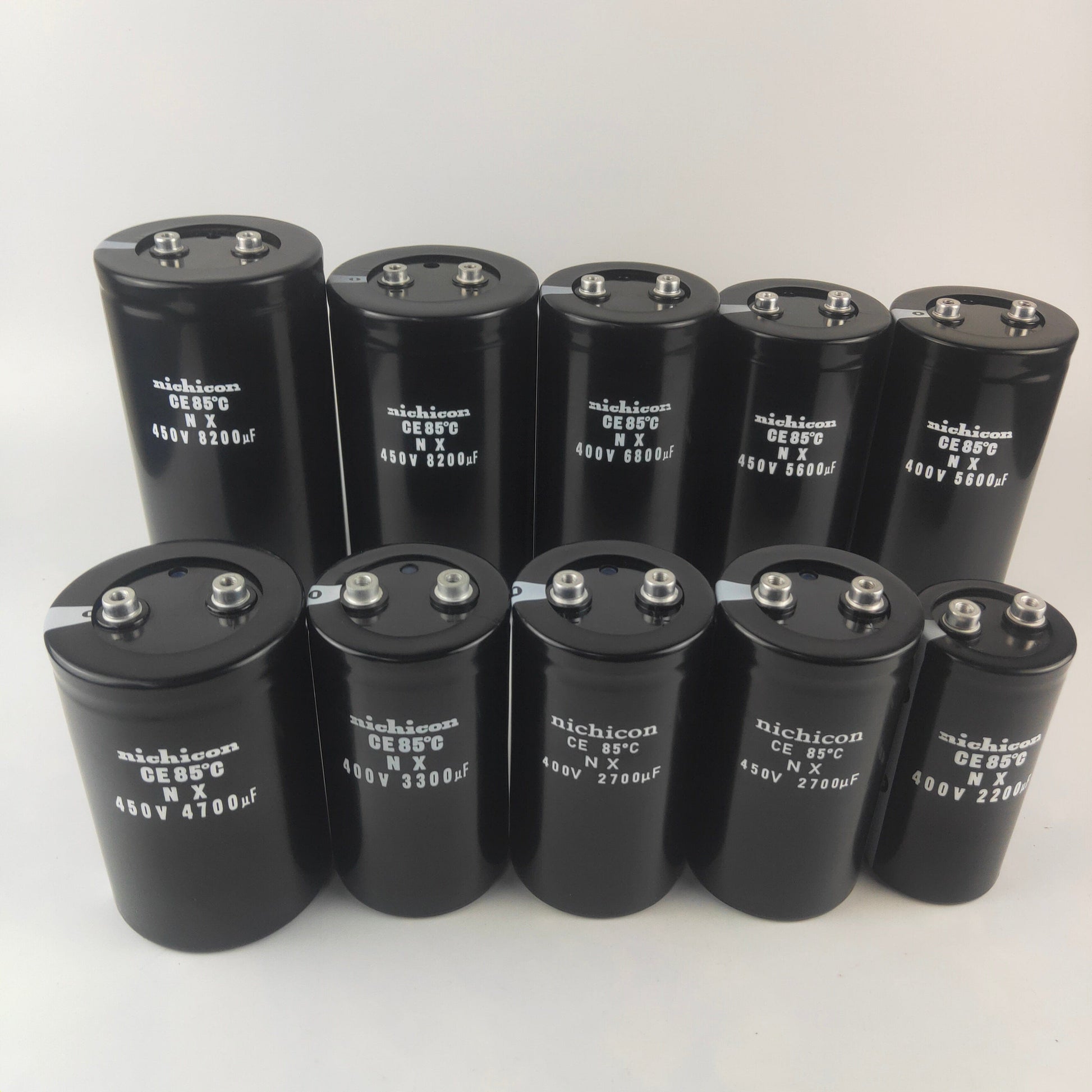 Nichicon Nichicon CE Series Aluminum Electrolytic Capacitor, 1000uF 400V, 85°C, Snap-in Terminal - Pack of 9