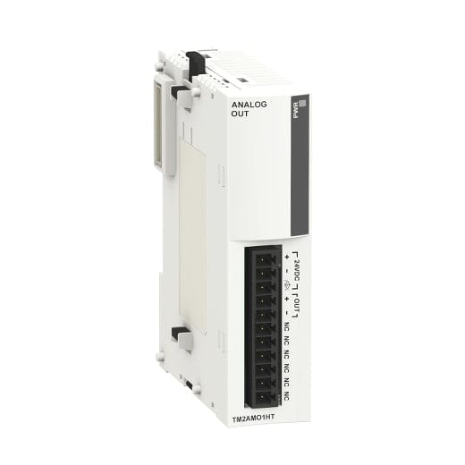 Schneider Analog Output Modules Schneider TM2AMO1HT Analog Output Module, 1-Channel 0-10V/4-20mA, 12-Bit Resolution, Removable Screw Terminal, for Modicon M238 Logic Controllers
