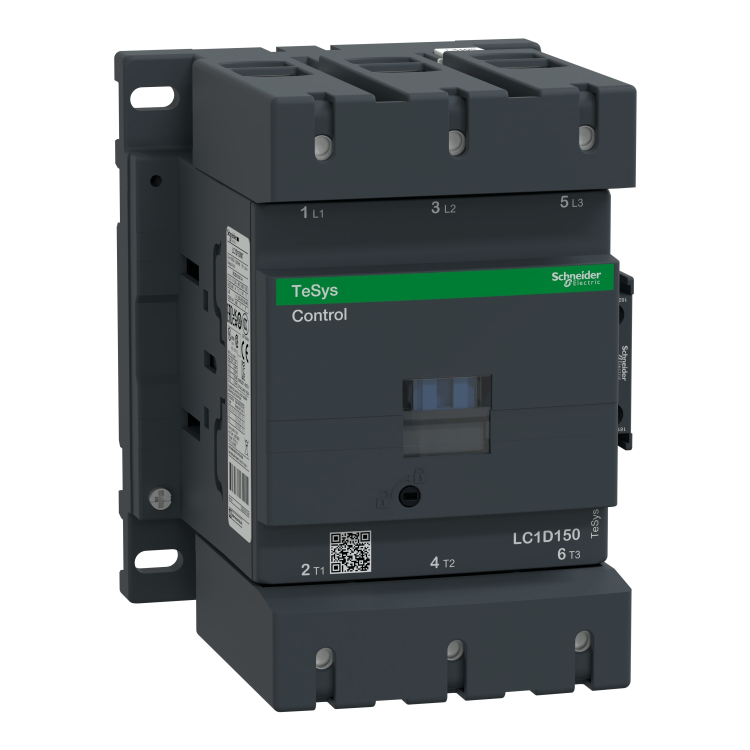 Schneider Contactor Schneider Electric LC1D150M7 TeSys D Contactor, 150A, 3P, 100HP at 480VAC, 220VAC 50/60Hz Coil, With Protective Cover