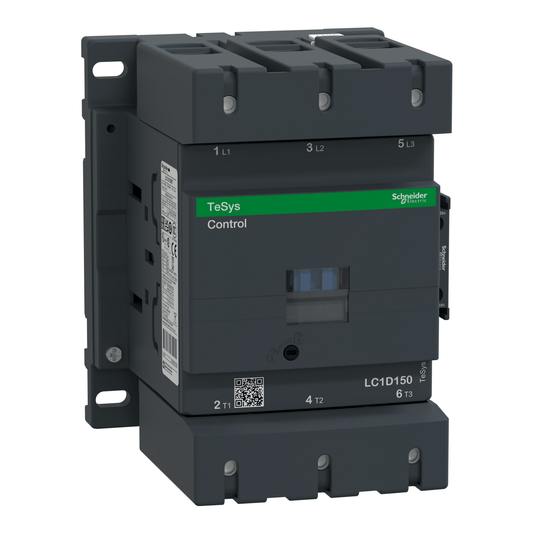 Schneider Contactor Schneider Electric LC1D150M7 TeSys D Contactor, 150A, 3P, 100HP at 480VAC, 220VAC 50/60Hz Coil, With Protective Cover