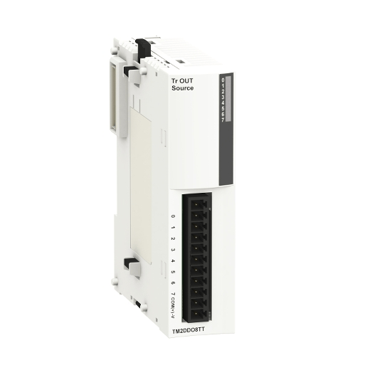 Schneider Discrete Output Modules Schneider TM2DDO8TT Discrete Output Module, 8 Transistor Outputs 24VDC (Source), Removable Screw Terminal, for Modicon M238 Series