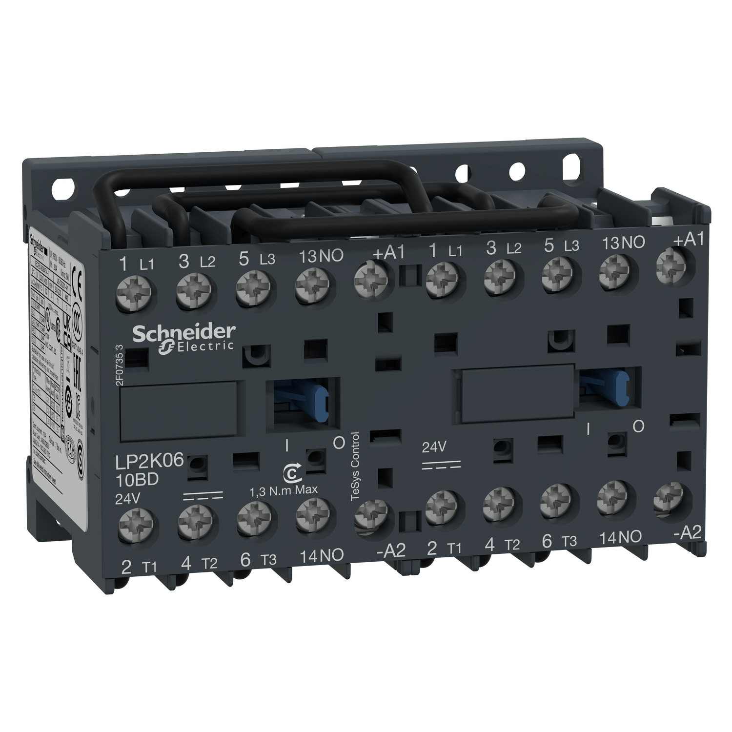 Schneider Relay Schneider Electric LP2K1210BD TeSys K Reversing Contactor, 3P 12 A, 24 V DC Coil