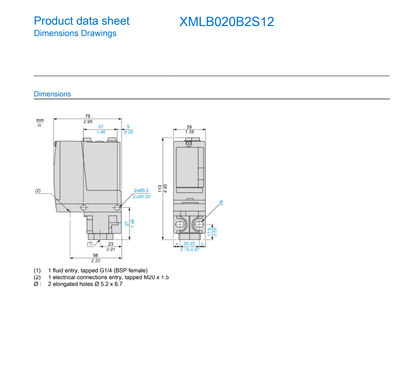 Schneider Schneider XMLB020B2S12 Electromechanical pressure sensor  (2 Pieces)