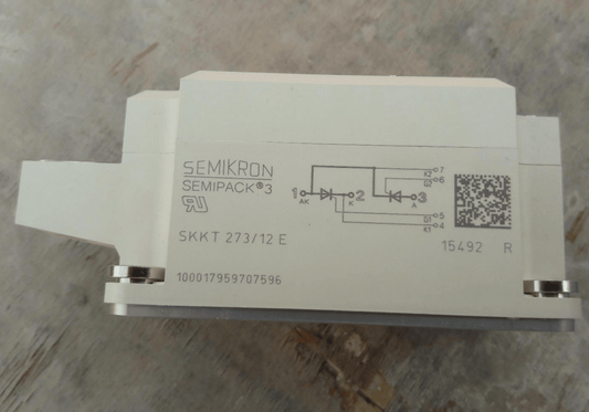 SEMIKRON SEMIKRON SEMIPACK® 3 Thyristor Module, SKKT 273/12 E, 273A 1200V, Dual SCR Series, Industrial Power Semiconductor, Original – Pack of 3