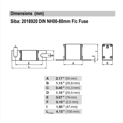 Siba NH00 200A 5pcs Siba NH00 200A 690V 2018920 Fusea  (5 Pieces)