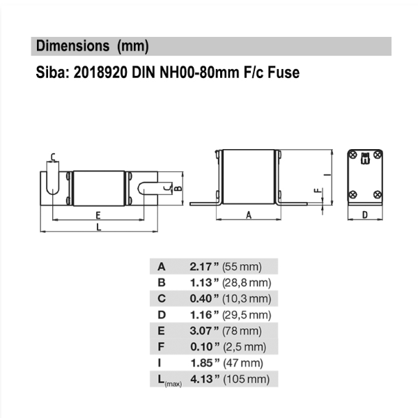 Siba NH00 315A 5pcs Siba NH00 315A 690V 2018920 Fusea  (5 Pieces)
