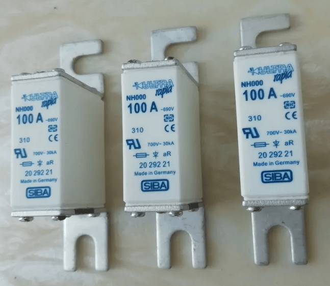 Siba NH000 100A 690V 2029221 6pcs Siba NH000 100A 690V 2029221 aR Fuses