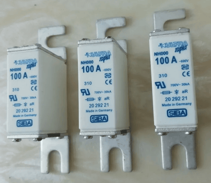 Siba NH000 100A 690V 2029221 6pcs Siba NH000 100A 690V 2029221 aR Fuses