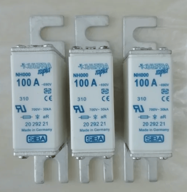 Siba NH000 100A 690V 2029221 6pcs Siba NH000 100A 690V 2029221 aR Fuses
