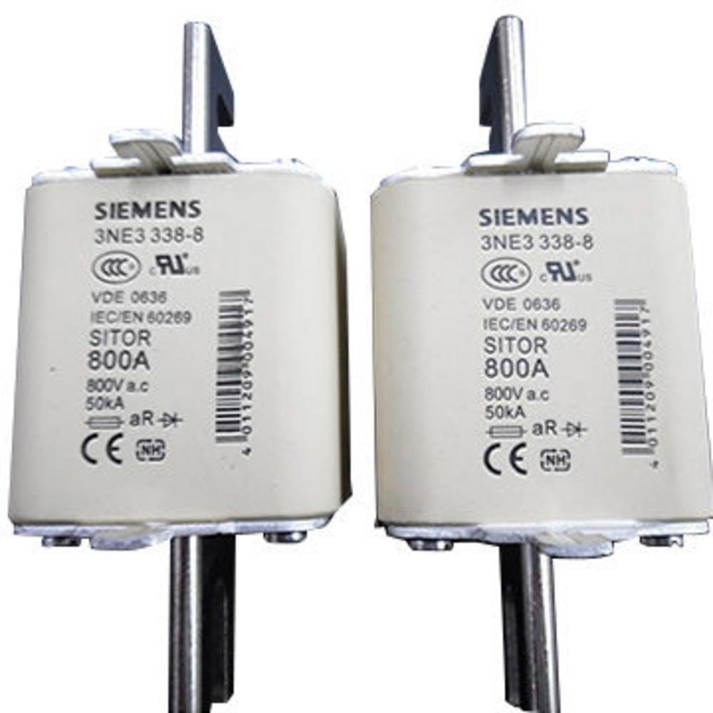 Siemens Semiconductor Protection Fuses Siemens SITOR 3NE3338-8 aR Fuse, 800A 1000VAC, Ultrafast Semiconductor Protection, NH Size 3 - Pack of 3