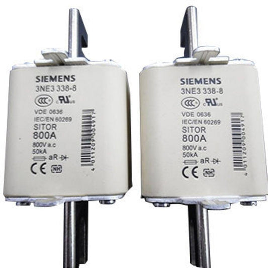 Siemens Semiconductor Protection Fuses Siemens SITOR 3NE3338-8 aR Fuse, 800A 1000VAC, Ultrafast Semiconductor Protection, NH Size 3 - Pack of 3