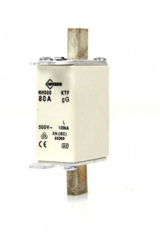 WEBER 80A 3pcs Weber NH000 KTF M 80A 500V gG Fuses (3 Pieces)